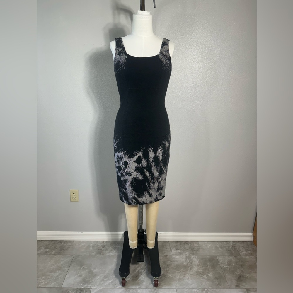 Yoana Baraschi Dress Size 8 Black Cocktail Midi Bodycon Elegant Unique S…